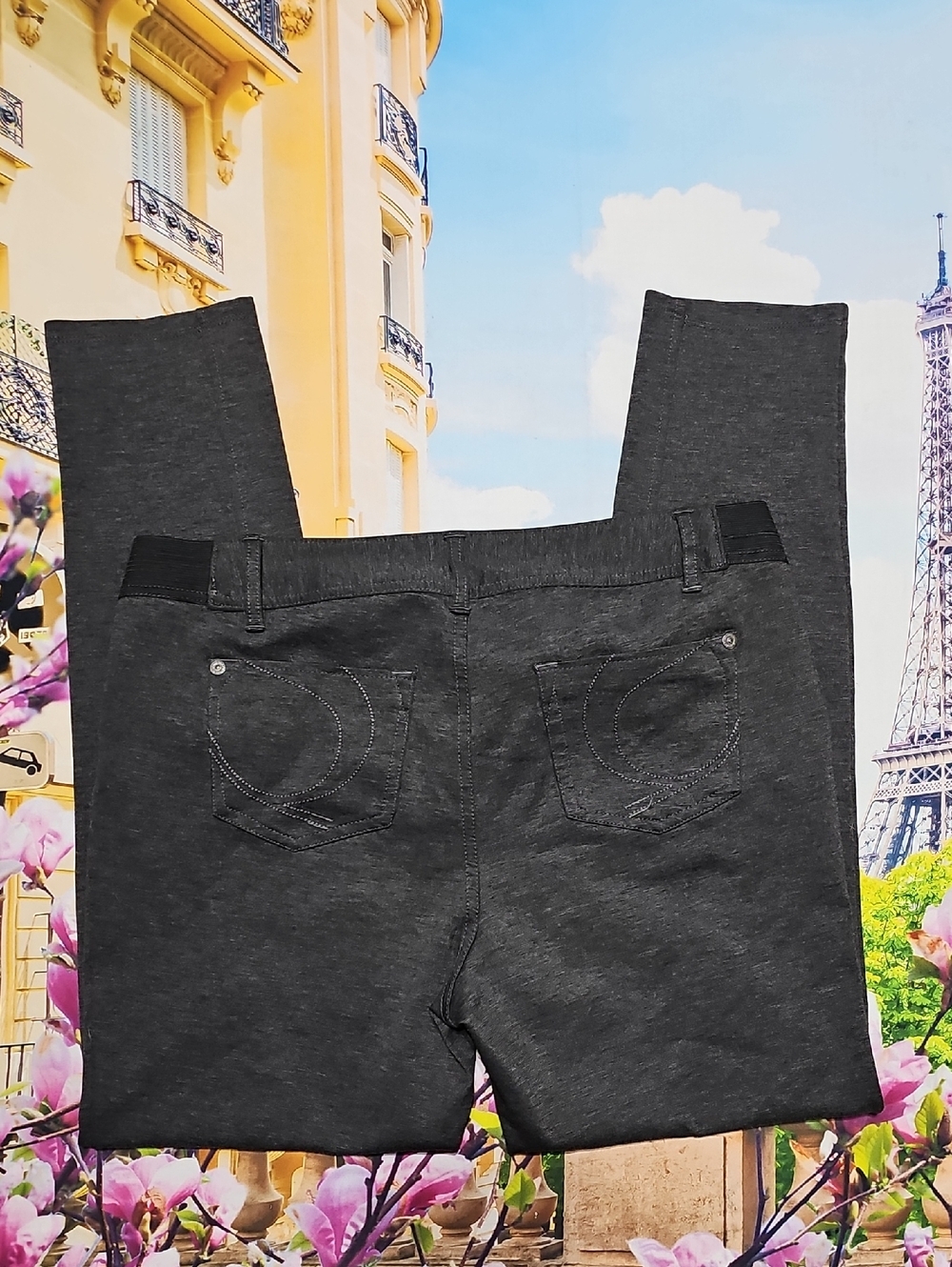 Simply Vera Vera Wang Dark Gray Leggings Pants Size PL Petite Large - Picture 5 of 5